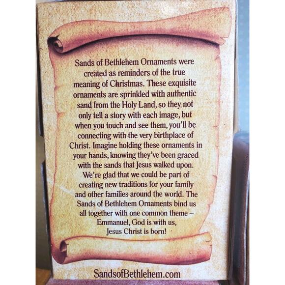 Sands of Bethlehem Religious Glass Ornaments -Set Of 4- Made with Holy Land Sand - Picture 2 of 16